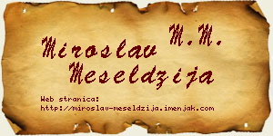 Miroslav Meseldžija vizit kartica
